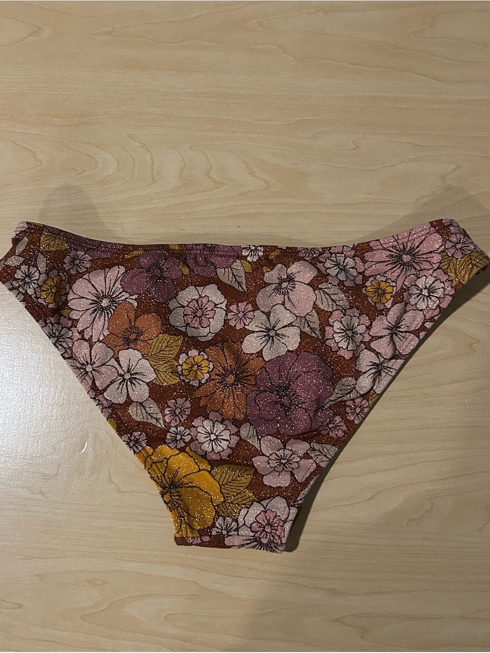 Xhilaration Floral Two-Piece Bikini in Rust, Pale Pink, Yellow - Picture 4 of 11